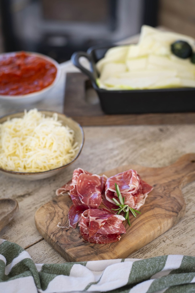 ingredientes de Pastel de calabacín y jamón 